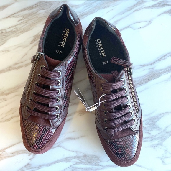 Geox Respira Myria Glitter Leather Suede Sneaker - Picture 4 of 7